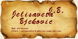 Jelisaveta Bjeković vizit kartica